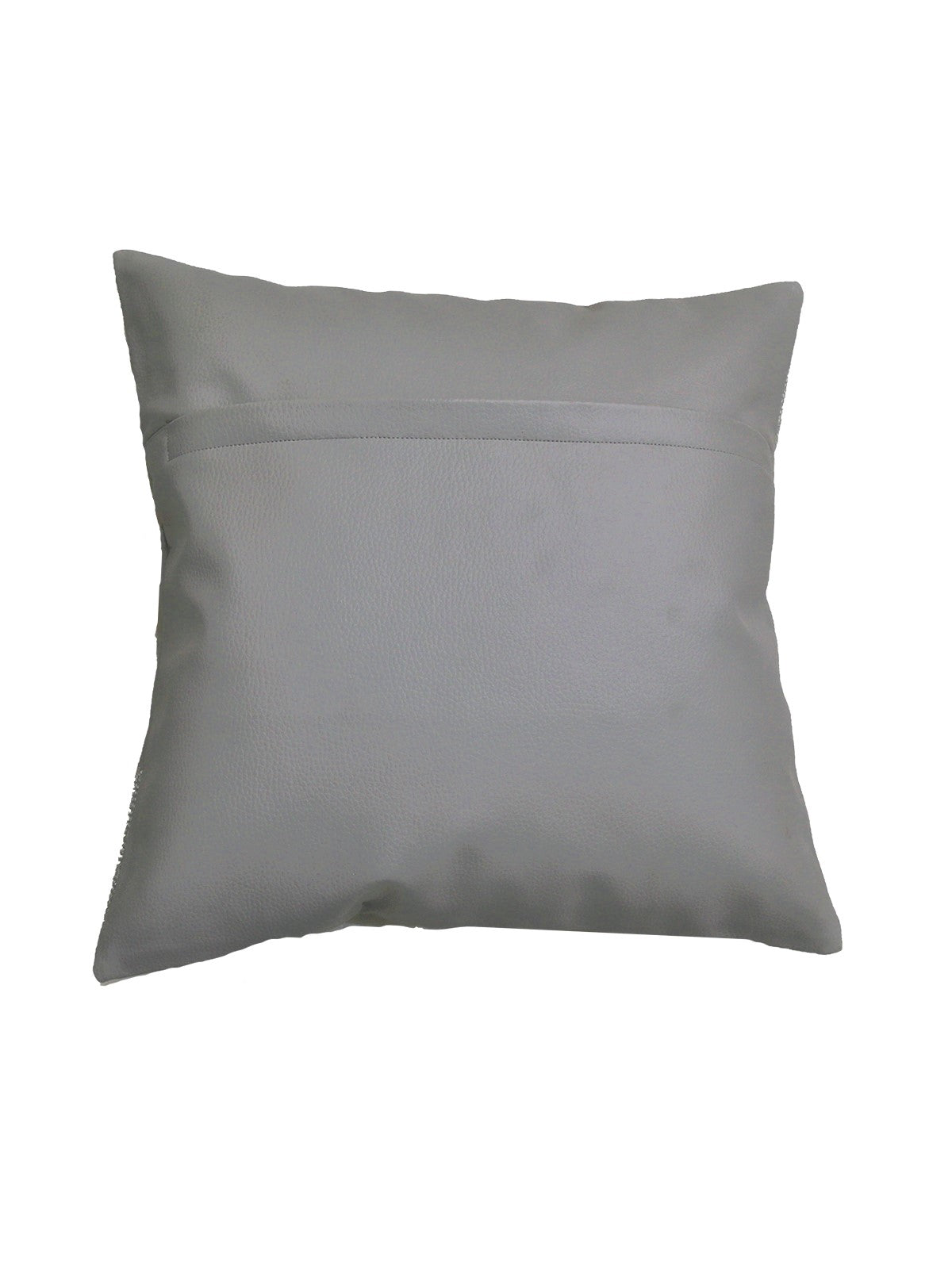 Plain grey faux leather reverse with concealed zip