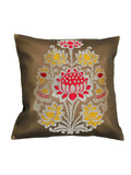 (Copper)Patch Work- Leather Cushion Cover - Jagdish Store Online Since 1965