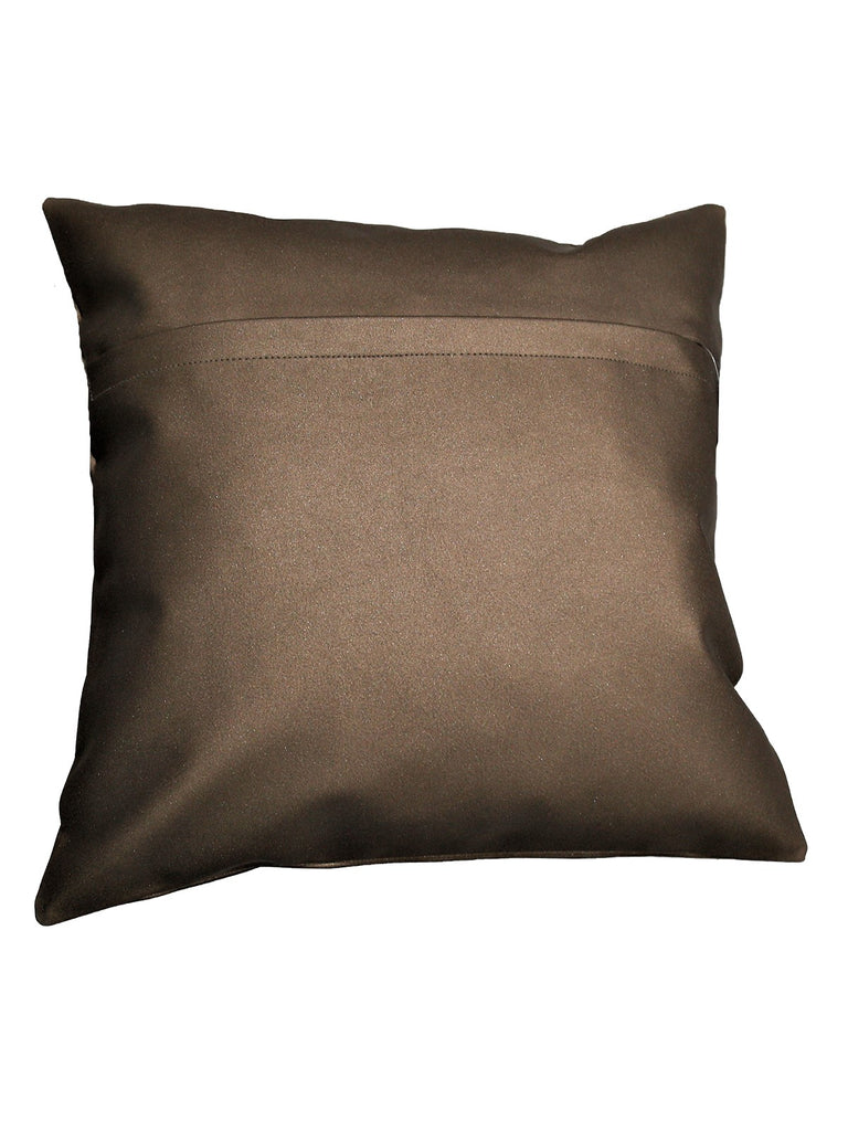 (Copper)Patch Work- Leather Cushion Cover - Jagdish Store Online Since 1965