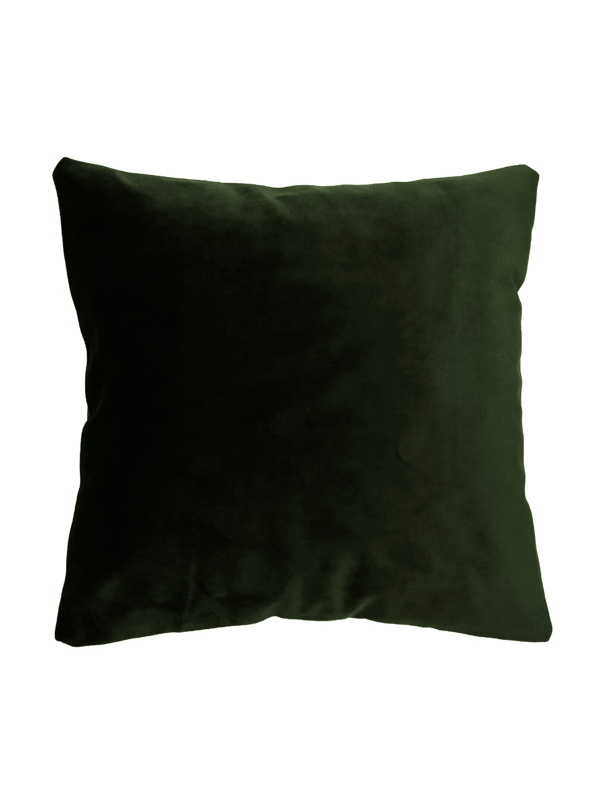 Dark forest-green plain velvet cushion cover