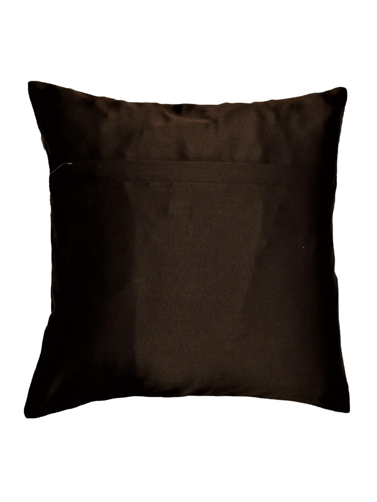 (Brown)Plain- Silk Velvet Cushion Cover - Jagdish Store Online Since 1965