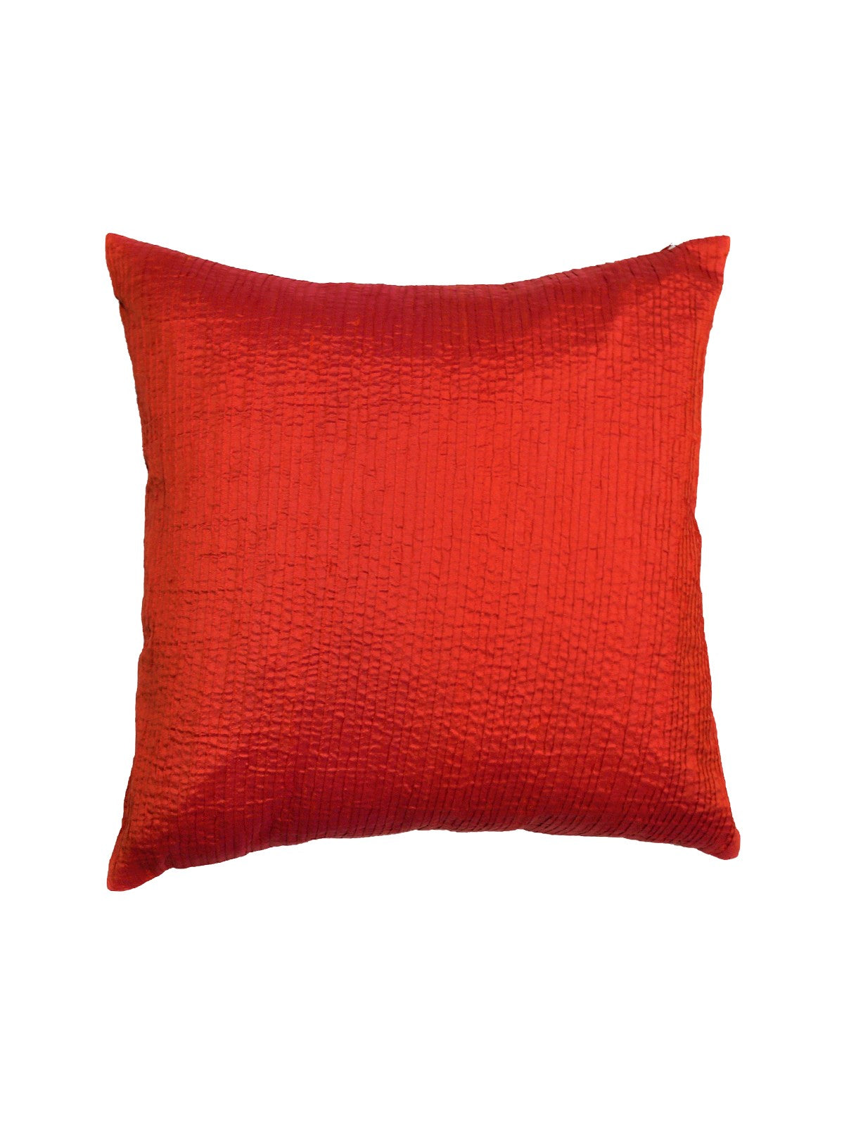 Same rust-red pintuck polysilk texture on the reverse, concealed zip