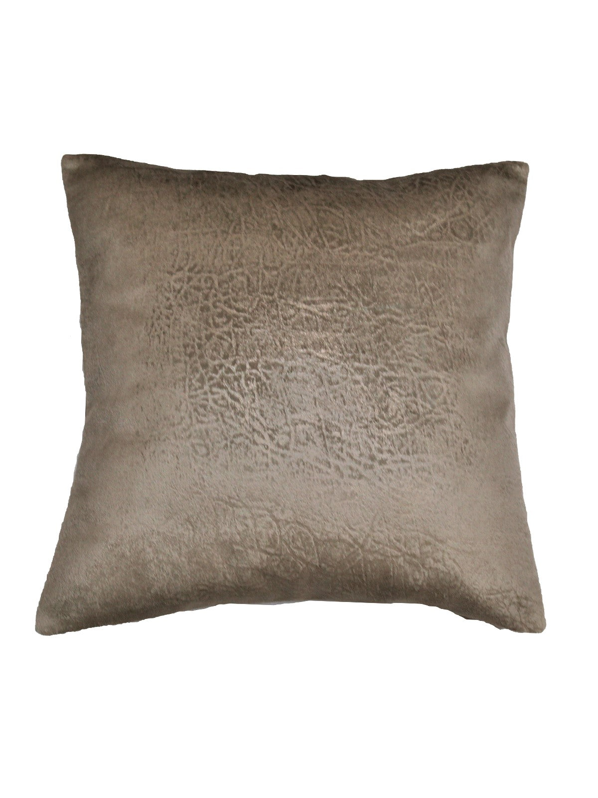 Taupe-grey textured cushion cover with a crackled pattern