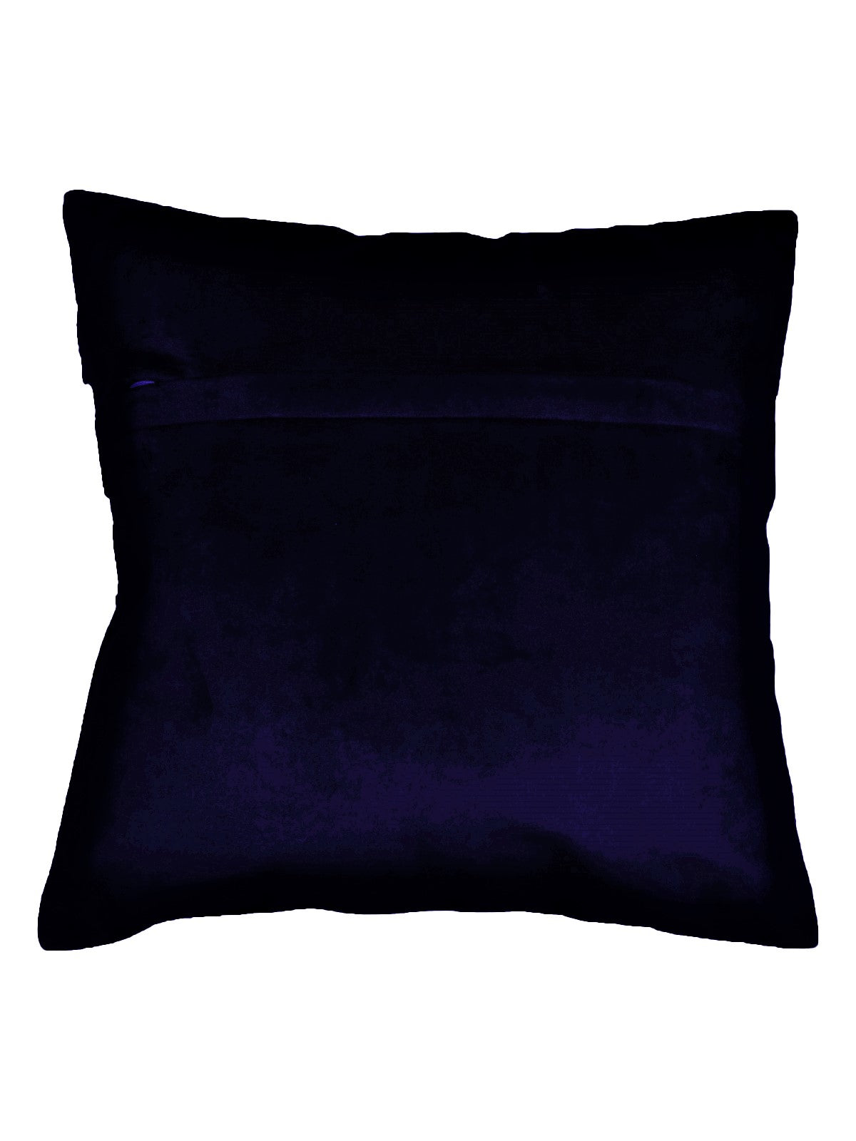Plain navy blue velvet reverse with concealed zip