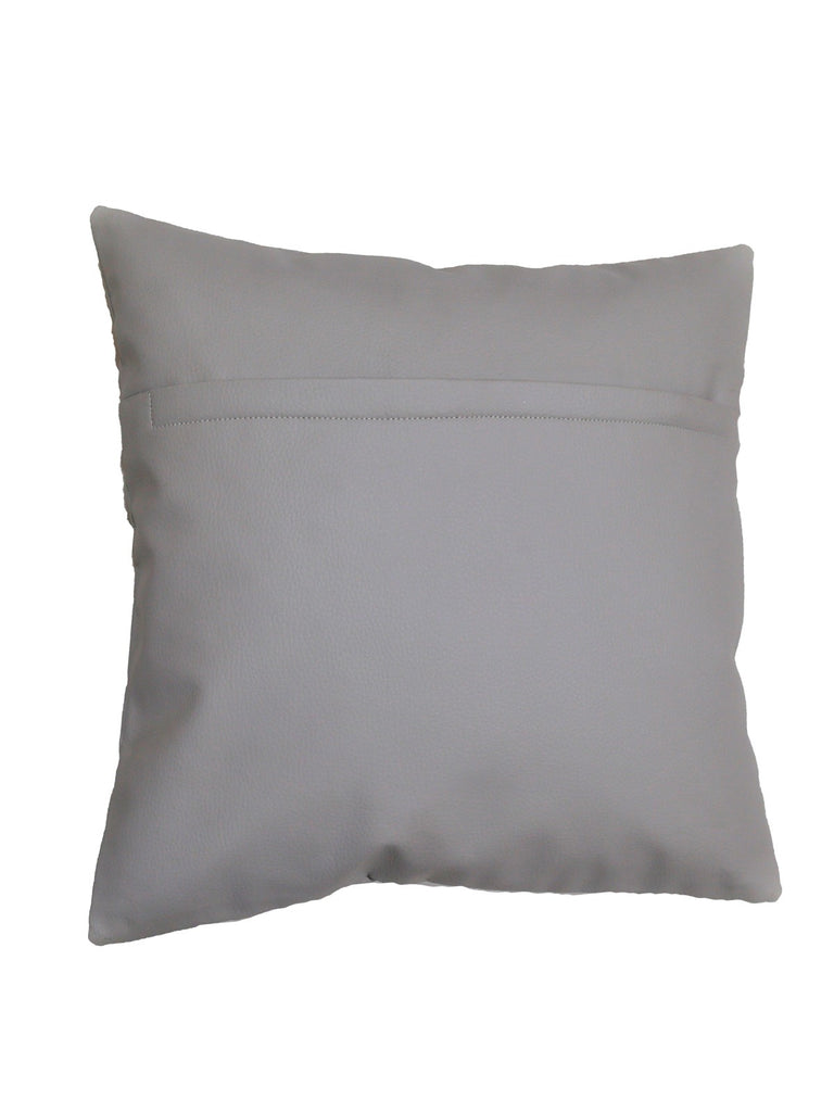 (Grey)Jeunesse- Leather Cushion Cover - Jagdish Store Online Since 1965