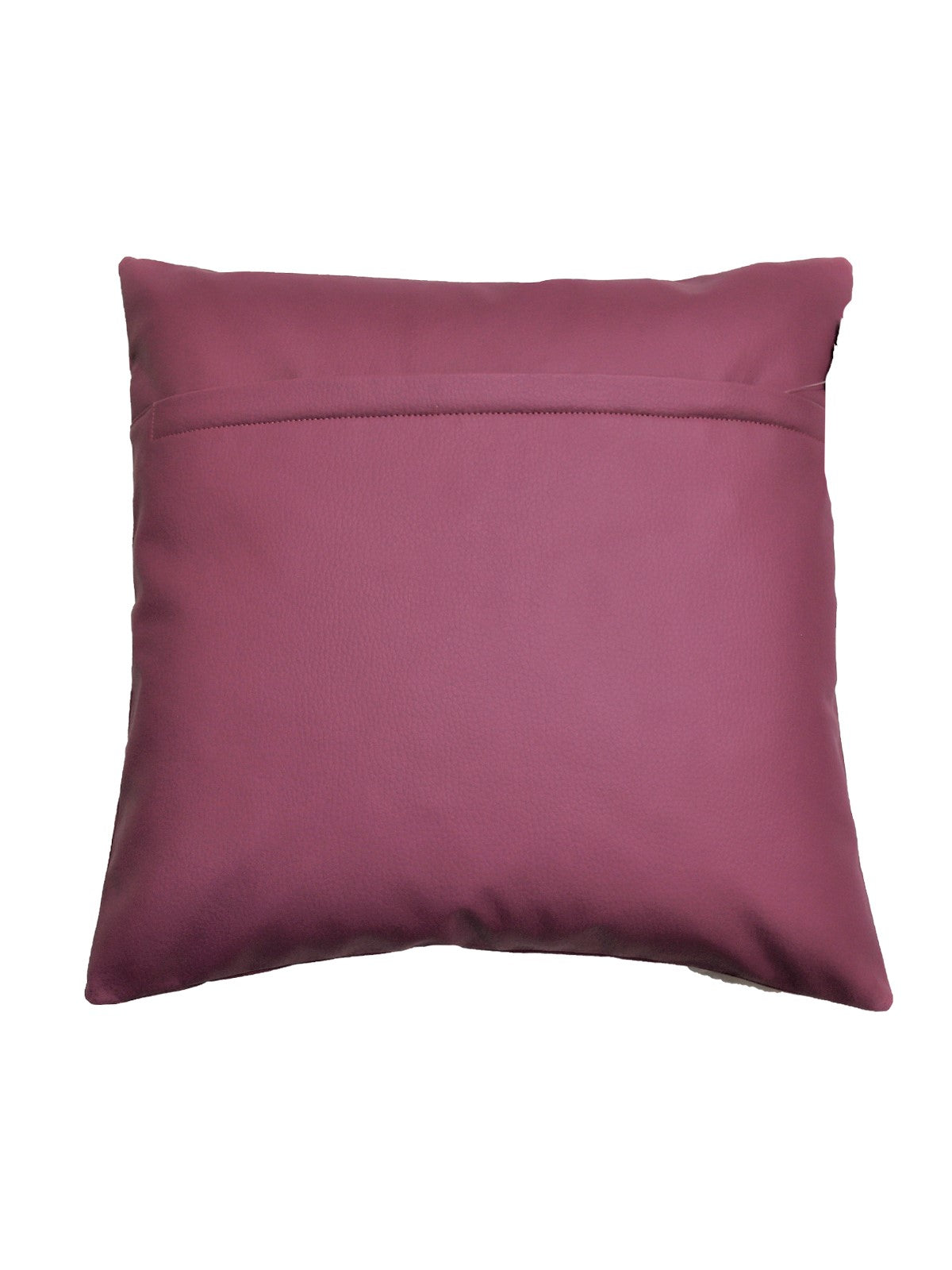 Plain dusty mauve-plum leather reverse with concealed zip
