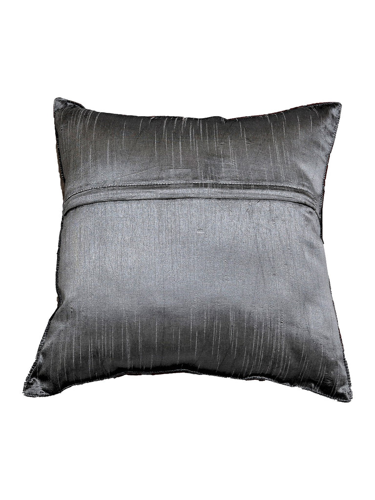 (Grey)Embroidery- Polyester Cushion Cover - Jagdish Store Online Since 1965