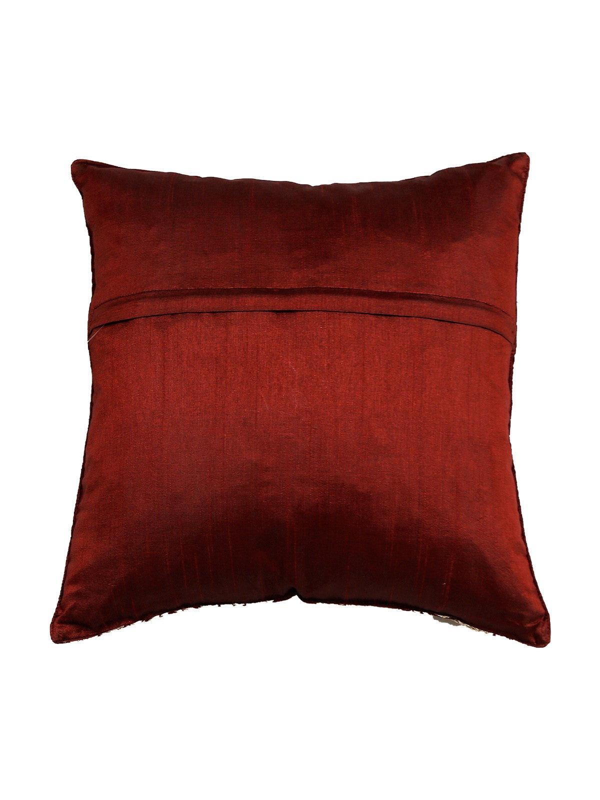 Plain rust-maroon reverse with concealed zip