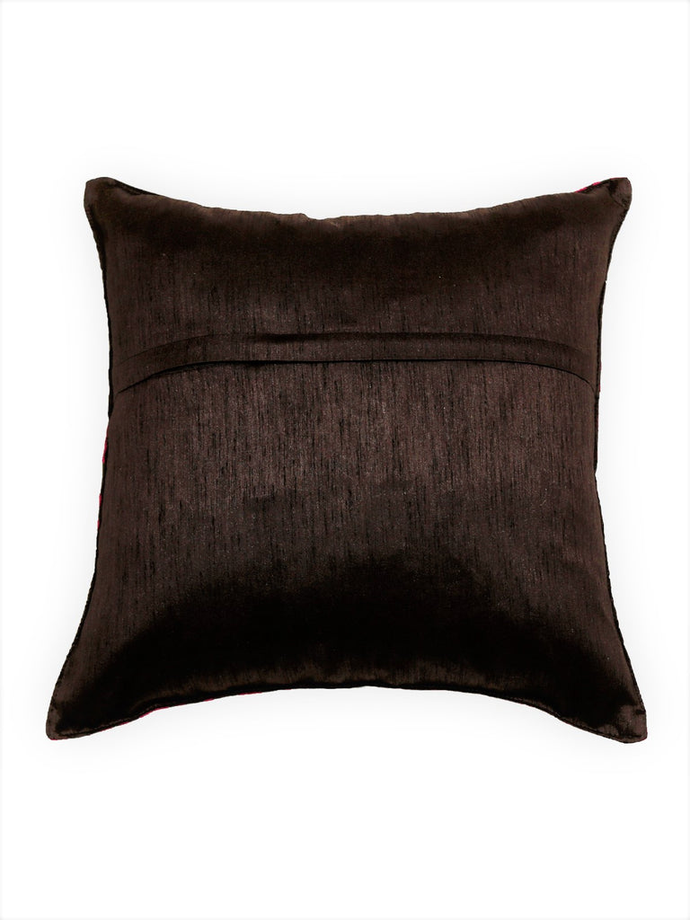 (Brown)Embroidery- Polyester Cushion Cover - Jagdish Store Online Since 1965