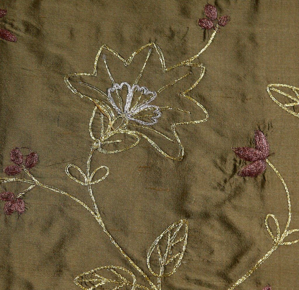 Su/1033 Upholstery Fabric Silk (Olive)-Rs. 1750 per mtr - Jagdish Store Online Since 1965