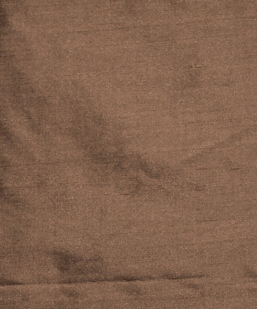 Bronze-brown polysilk upholstery fabric in a plain, even colour