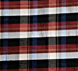 Dupion Check Upholstery Fabric Silk (Maroon/Black)-Rs. 1050 per mtr - Jagdish Store Online Since 1965