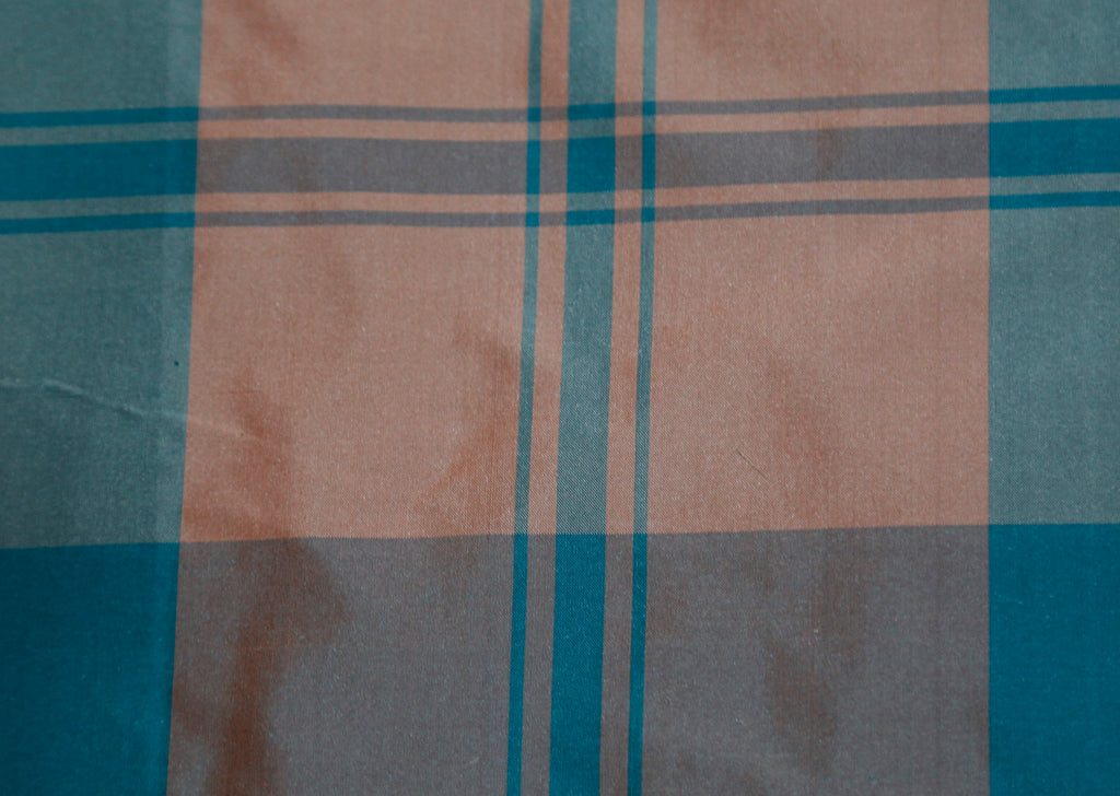 Cinnipatta Upholstery Fabric Silk (Blue/Peach)-Rs. 1150 per mtr - Jagdish Store Online Since 1965