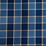 Zena Check Upholstery Fabric Silk (Blue)-Rs. 1050 per mtr - Jagdish Store Online Since 1965