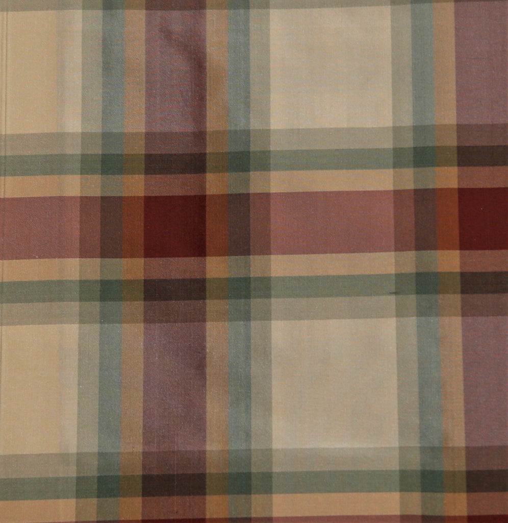 Beverly Check Upholstery Fabric Silk (Multi)-Rs. 1550 per mtr - Jagdish Store Online Since 1965