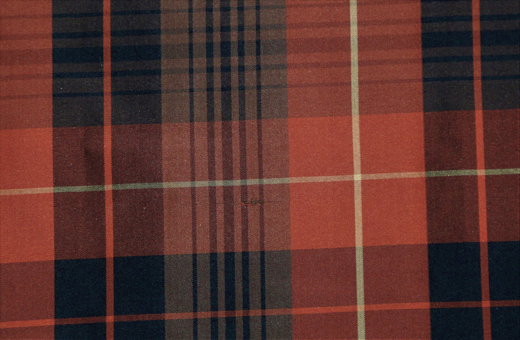 Tafeta Check Upholstery Fabric Silk (Orange/Black)-Rs. 1050 per mtr - Jagdish Store Online Since 1965