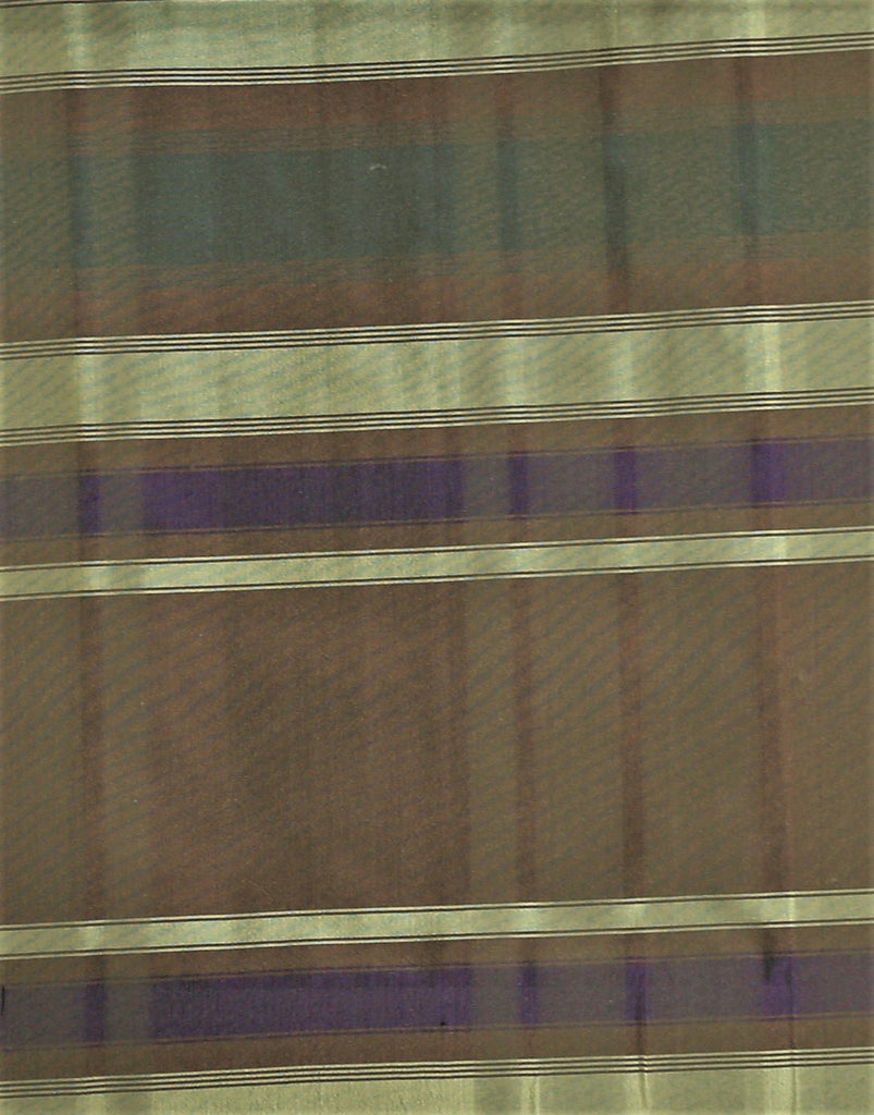 Swin Check Upholstery Fabric Silk (Brown/Gold)-Rs. 1150 per mtr - Jagdish Store Online Since 1965