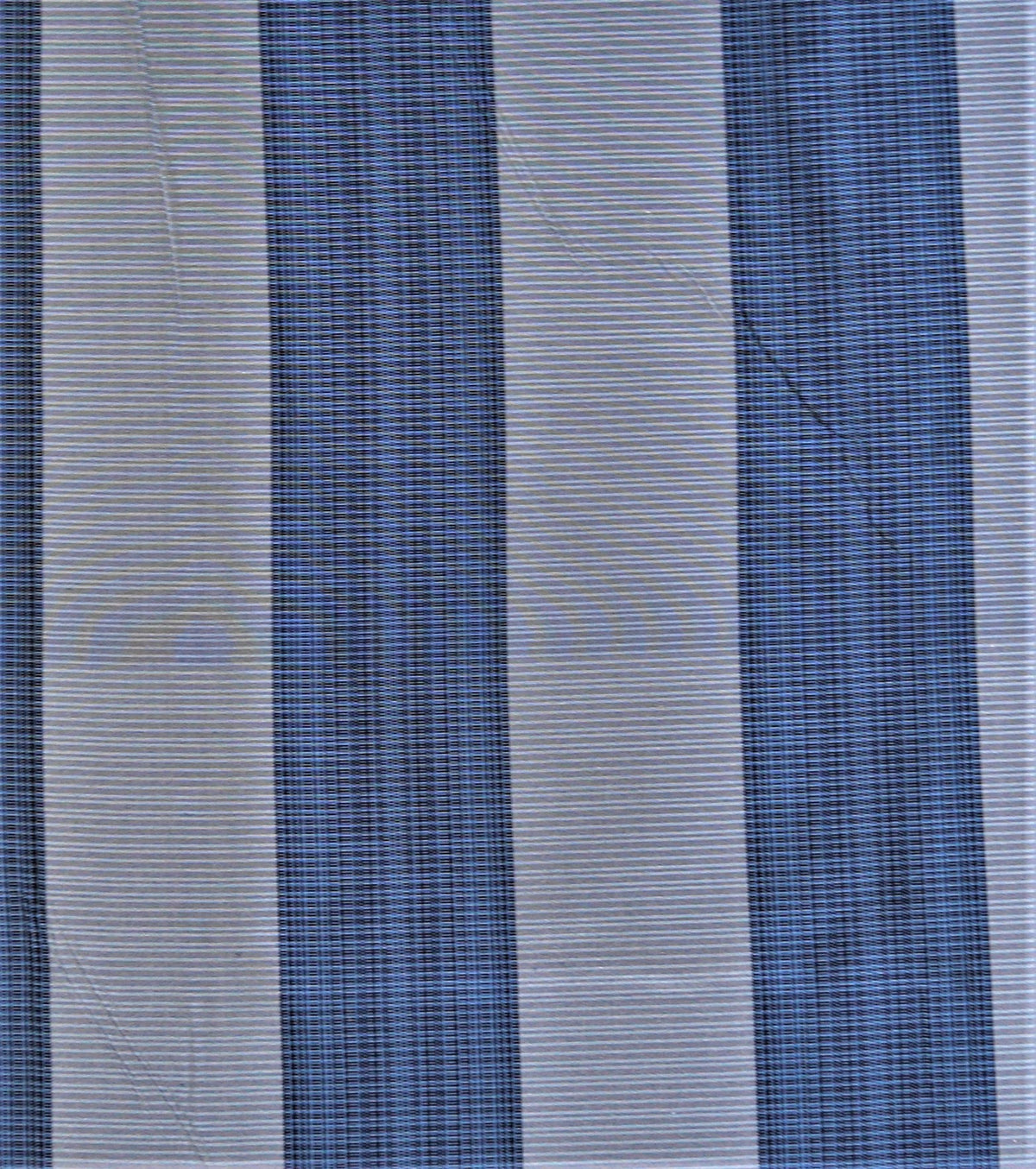 Navy and grey silk upholstery fabric in a candy stripe weave