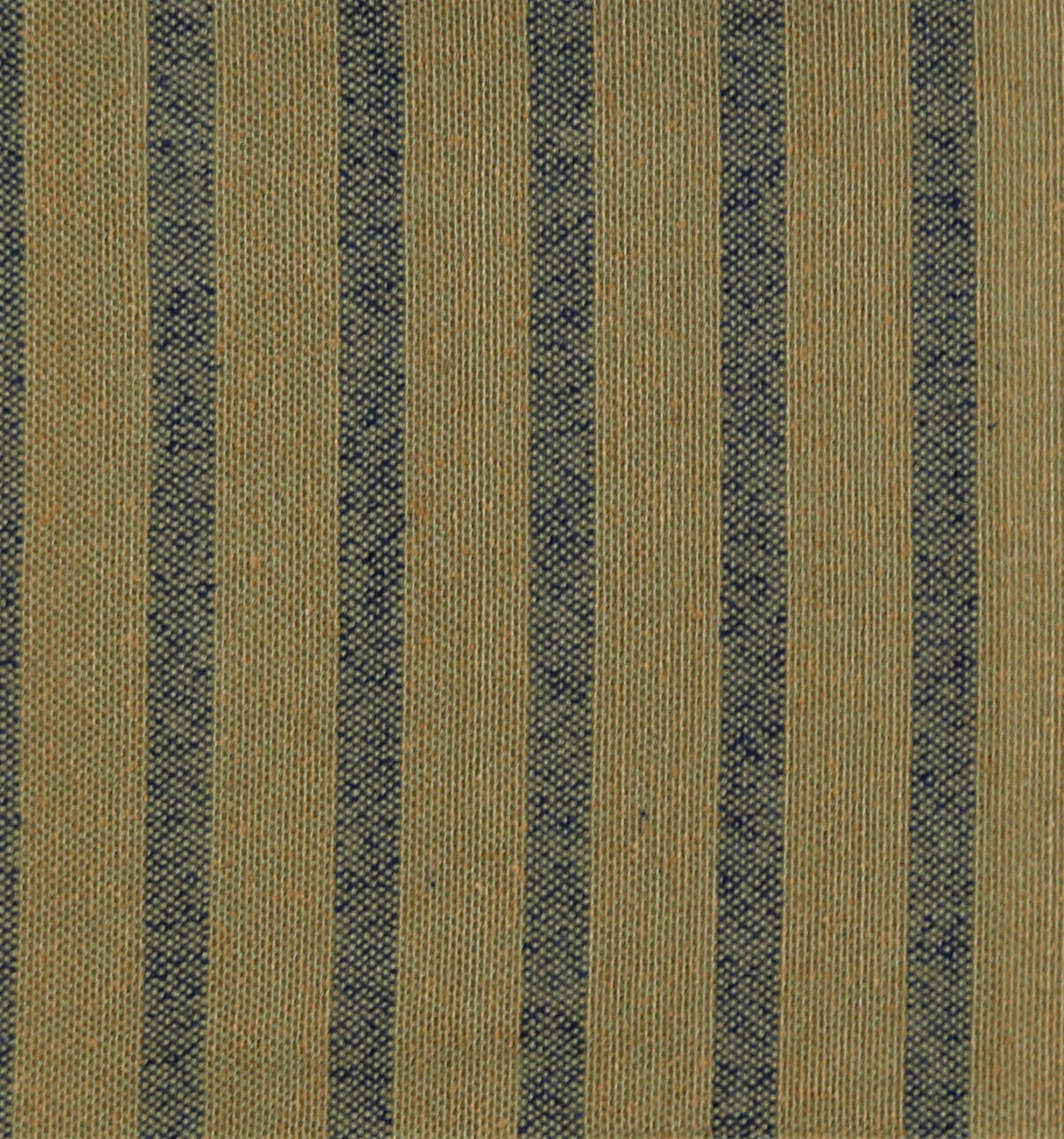 Bhagalpur silk upholstery fabric swatch in camel with slate blue stripes