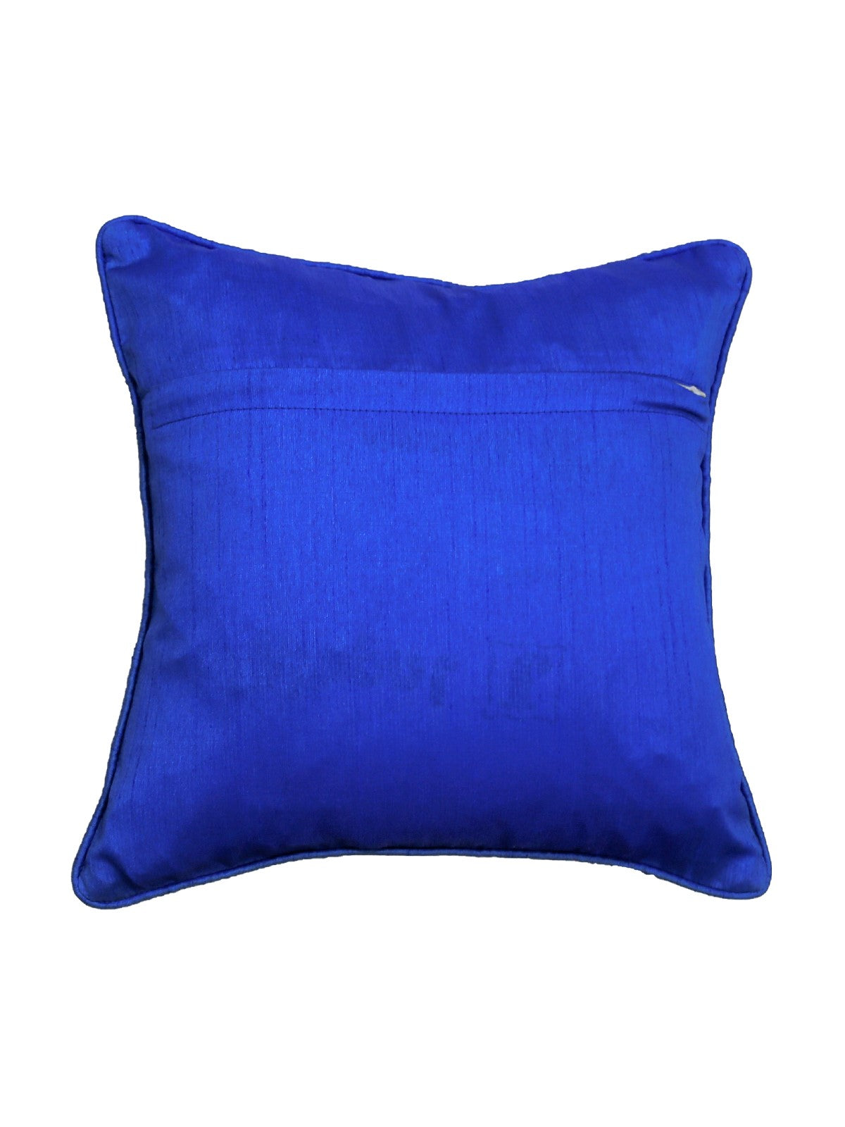 Blue Brocade Polyester Cushion Covers 12x12 inch front view