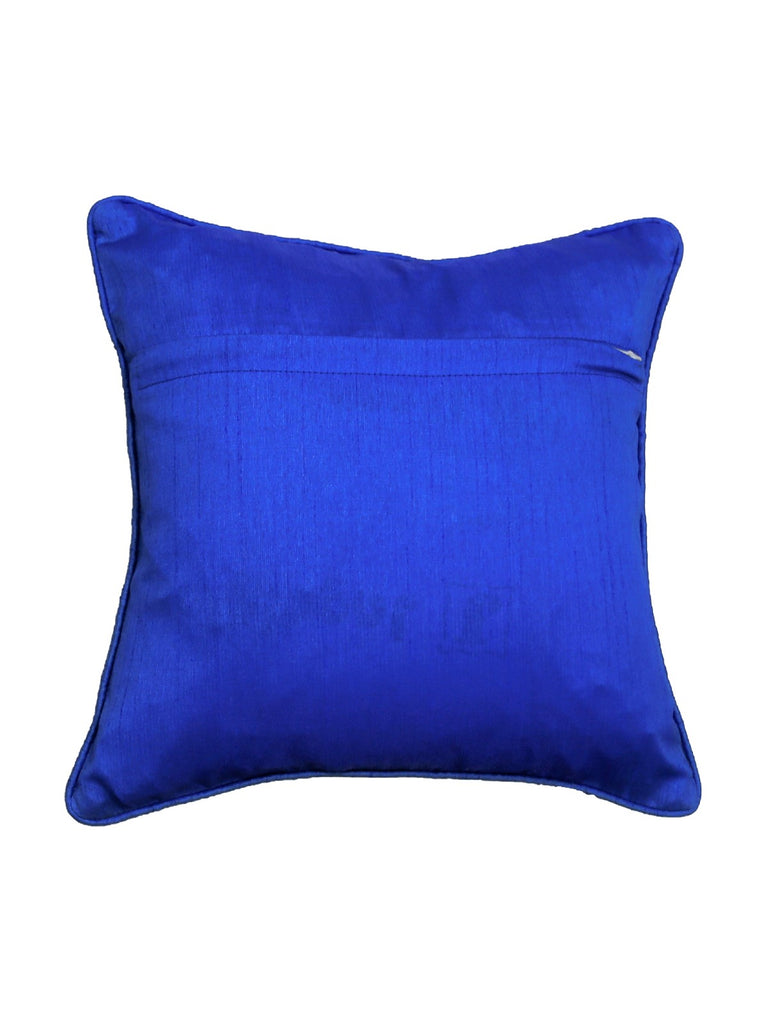(R.Blue)Brocade- Polyester Cushion Cover - Jagdish Store Online Since 1965