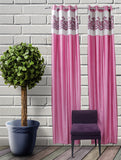 (Pink) Curtain Self Design- Polyester(9 X 4 Feet) - Jagdish Store Online Since 1965