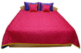 Reversible Plain PolySilk Quilted BedCover Set-(1 bedcover+ 2 Pillow Covers + 2 Cushion Covers) - Jagdish Store Karol Bagh Online Since 1965