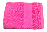 (Magenta) Self Cotton Bath Towel(30 X 60 Inch) - Jagdish Store Online Since 1965