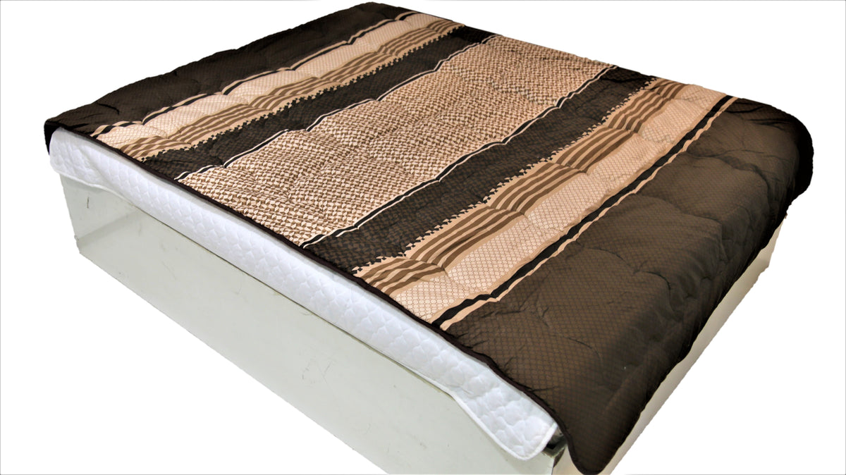 Printed(Beige/Brown) Cotton Quilt (60x90 Inch)-300 GSM - Jagdish Store Online Since 1965