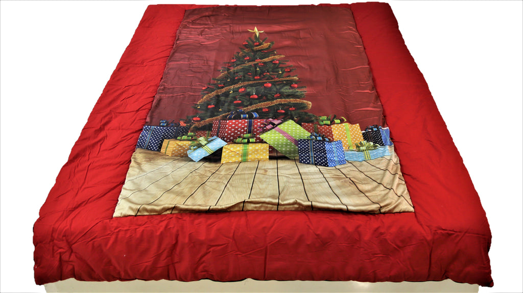 Printed(Red/Green) Polyester Quilt (60x90 Inch)-250 GSM - Jagdish Store Online Since 1965