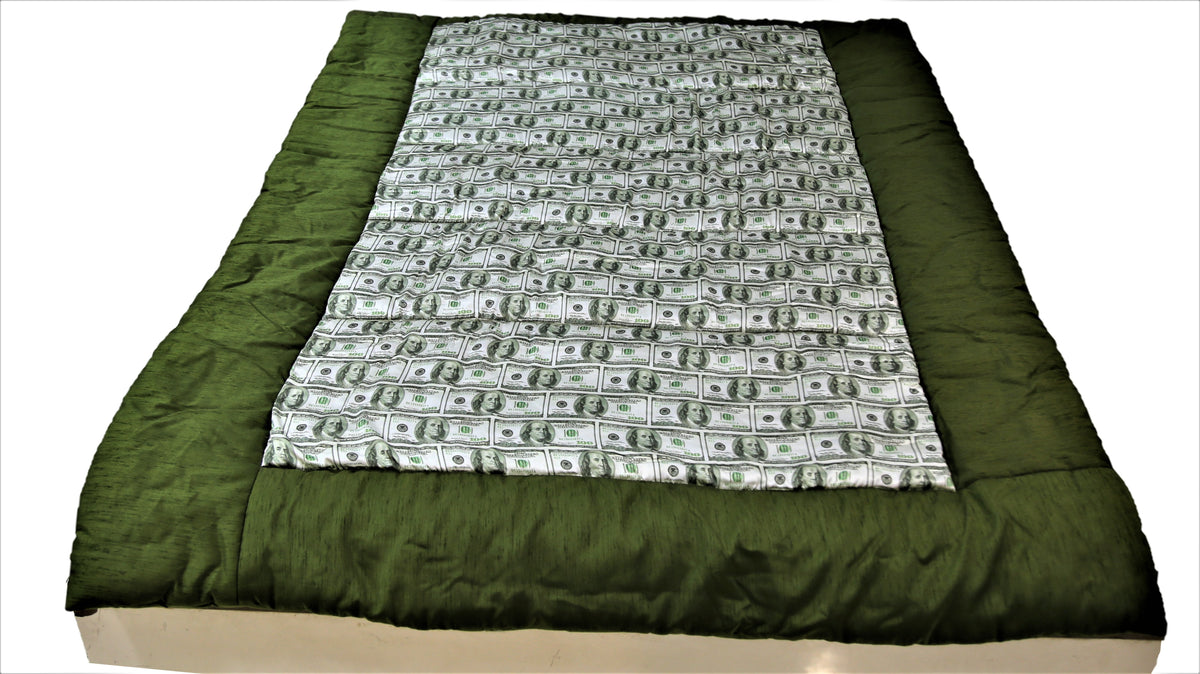 Printed(Cream/Green) Polyester Quilt (60x90 Inch)-250 GSM - Jagdish Store Online Since 1965