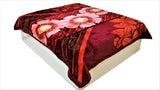 Floral print (Red/Maroon)Blanket(220 X 240 Cm)-Polyester(3.20 Kg) - Jagdish Store Online Since 1965
