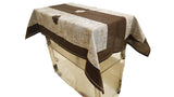 Sequence Patch Work  (36 X 54 Inch) Table Cover(Brown-Silver)-Polyester - Jagdish Store Online Since 1965