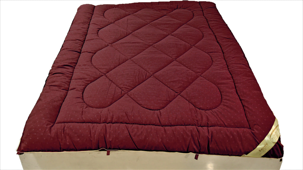 Star(Maroon) PolyCotton DoubleBed Quilt (90x108 Inch)-350 GSM - Jagdish Store Online Since 1965