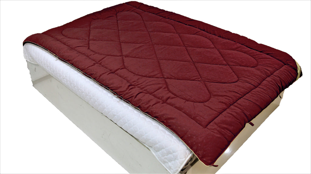 Star(Maroon) PolyCotton DoubleBed Quilt (90x108 Inch)-350 GSM - Jagdish Store Online Since 1965