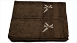 (Brown) Embroidery Cotton Bath Towel Set-4 Pcs Set - Jagdish Store Online Since 1965