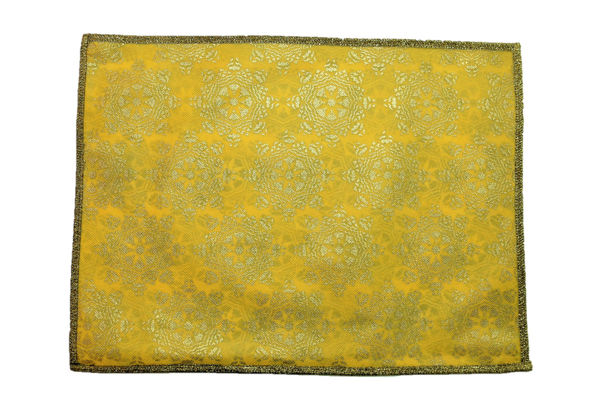 Golden Foil Printed Non Woven Table Mat 12x18 inch front view
