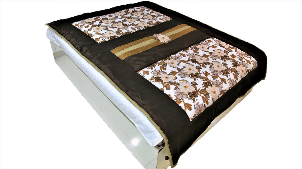 Beige Polycotton Quilt front view