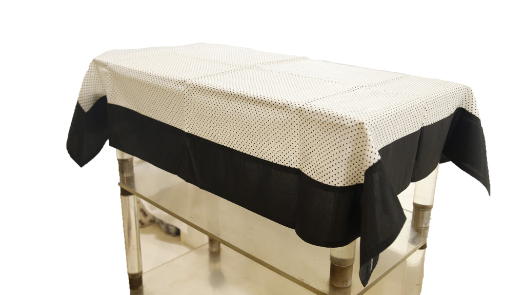 Dots (36 X 54 Inch) Table Cover(Black-White)-Sheer - Jagdish Store Online Since 1965
