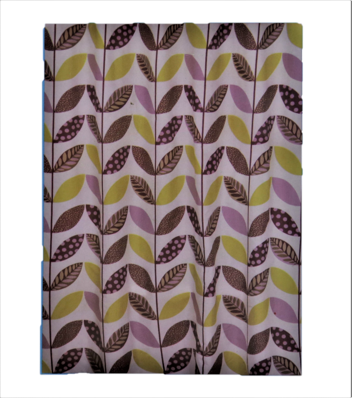 White Polyester Shower Curtain front view