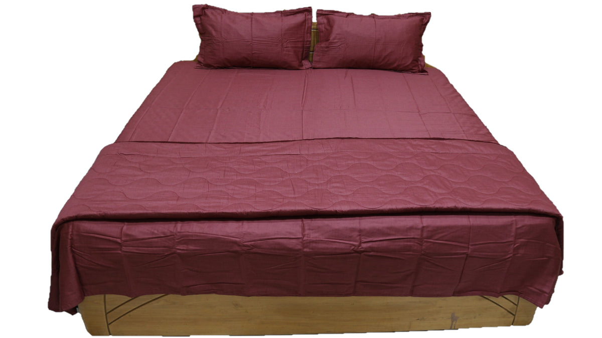 Maroon Cotton AC Set front view