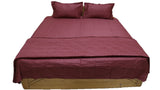 Solid(Maroon)Cotton AC Set-(1 bedsheet+ 1 AC Quilt + 2 Pillow Covers) - Jagdish Store Online Since 1965