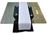Striped(13 X 60 Inch) Table Runner(Off White)-Leather - Jagdish Store Online Since 1965
