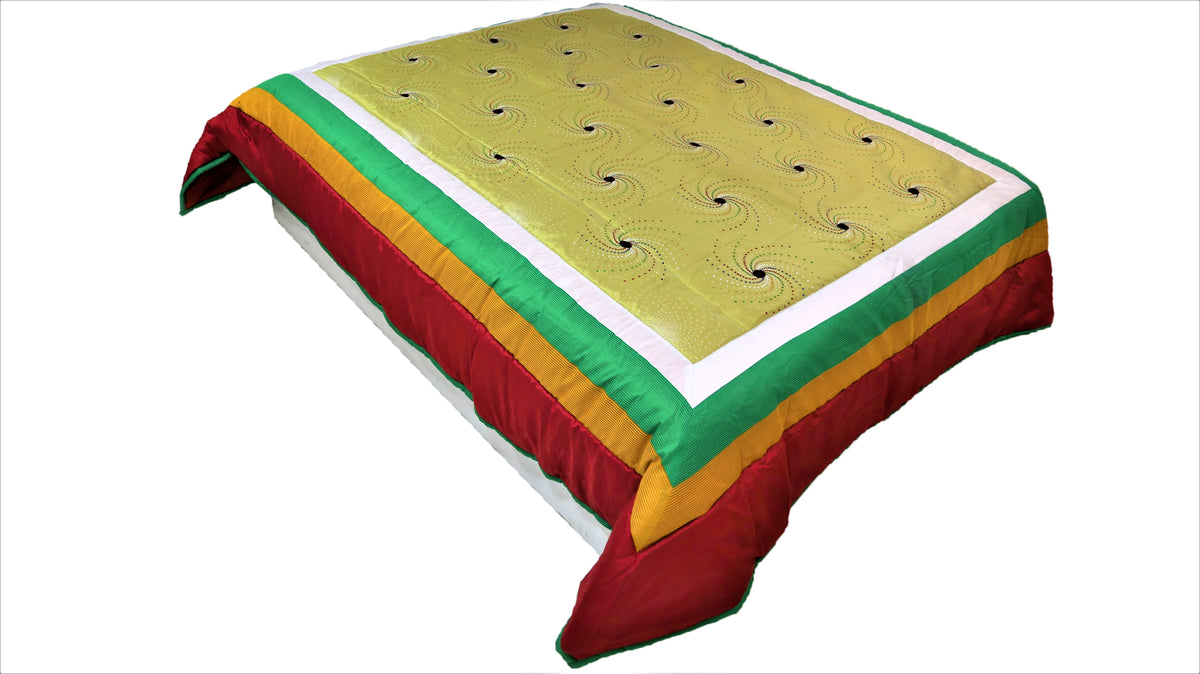 Swrill Design(Multi) PolyCotton Quilt (90x108 Inch)-400 GSM - Jagdish Store Online Since 1965