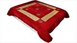 Stone Work(Red/Gold) Velvet Quilt (90x108 Inch)-400 GSM - Jagdish Store Online Since 1965