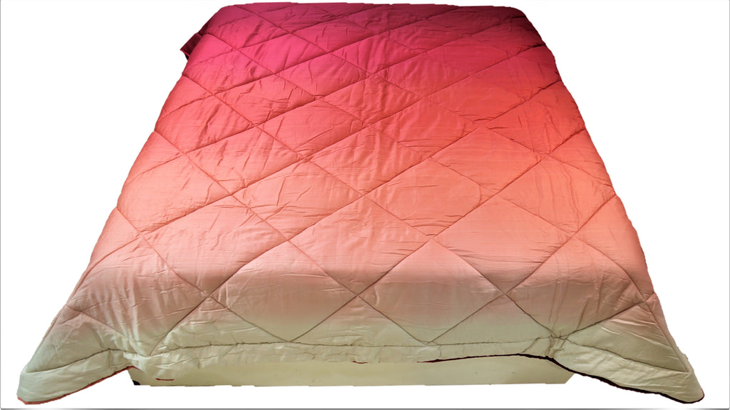 Double Shade(Pink) PolyCotton Quilt (90x100 Inch)-300 GSM - Jagdish Store Online Since 1965