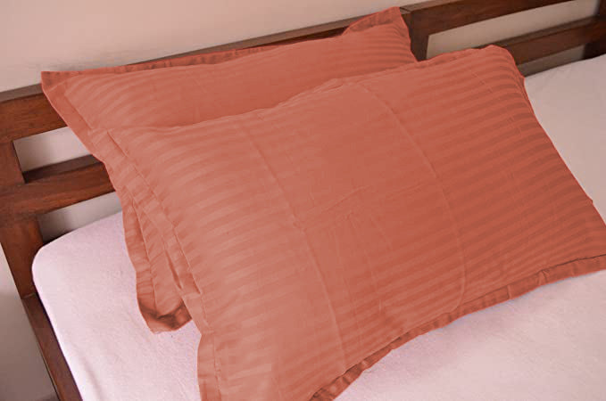 (Mustard)Striped- Cotton-Satin Pillow Cover(18x27 Inch)-2Pcs - Jagdish Store Online Since 1965