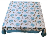 Embroidery (72 X 72 Inch) Table Cover(White-Blue)-Sheer - Jagdish Store Online Since 1965