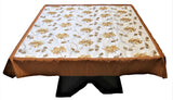 Embroidery (60 X 60 Inch) Table Cover(Beige-Copper)-Sheer - Jagdish Store Online Since 1965