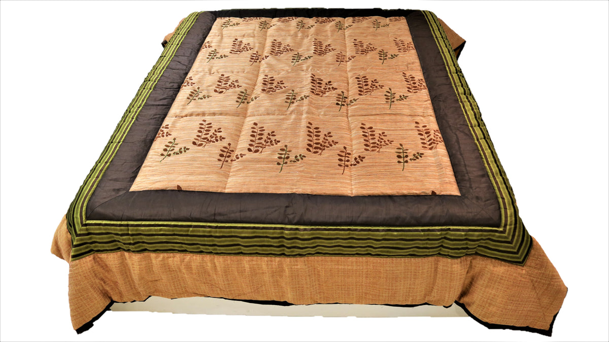 Ceter Highlight(Rust/Brown) PolyCotton Quilt (90x108 Inch)-400 GSM - Jagdish Store Online Since 1965